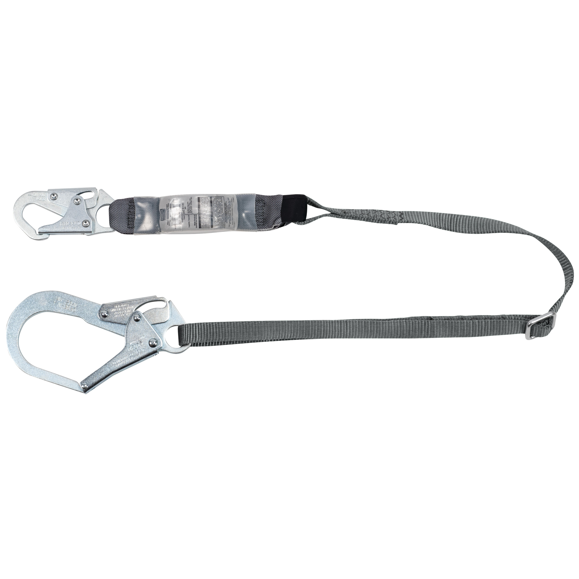 V-Series Standard single-leg adjustable energy absorbing lanyard, 6', 36CL large snaphooks, ANSI Z359.13